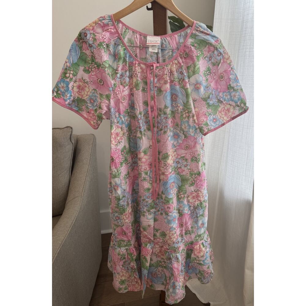 Vintage Floral Simply Basic Night Gown Size Small